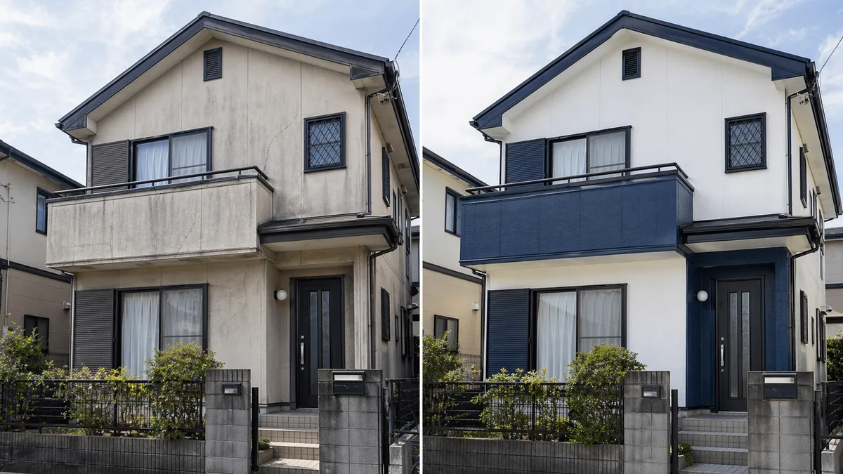 豊中市の外壁塗装のビフォーアフター