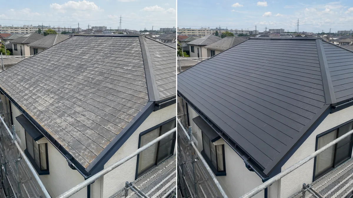 吹田市の屋根工事のビフォーアフター